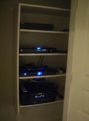 Panasonic BluRay, Marantz receiver, Panamax power conditioner